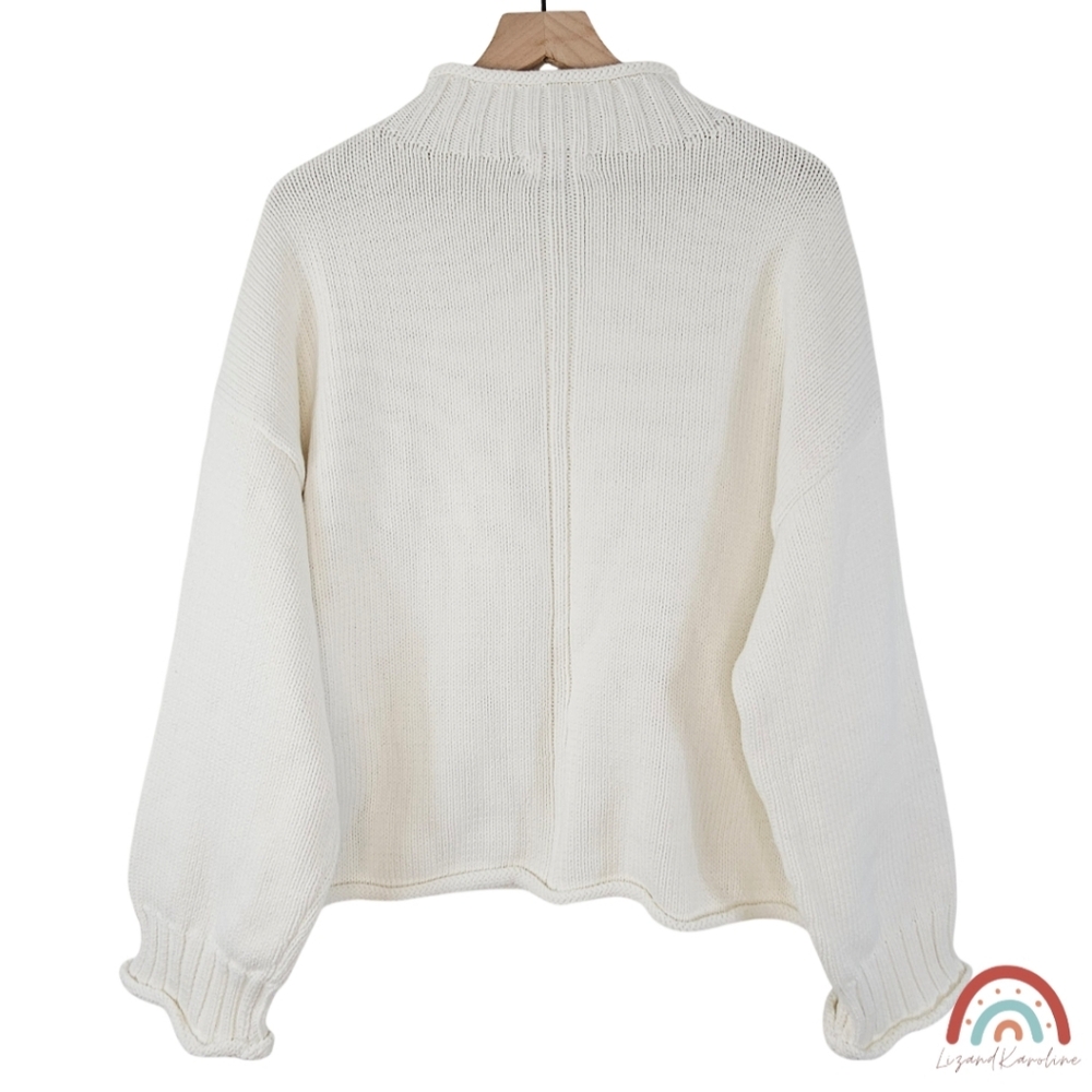 New! J. Crew 2025 Rollneck Sweater Ivory M - Picture 7 of 16